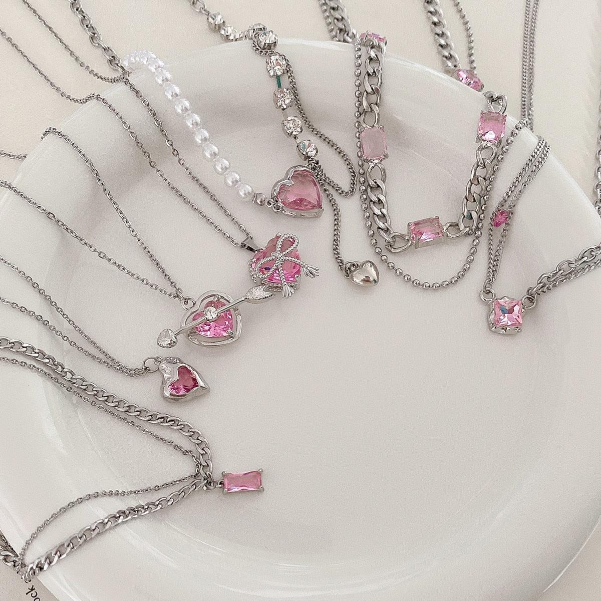 Bow Cupid Crystal Choker NecklaceEnchanted Bow Cupid Crystal Choker Necklace