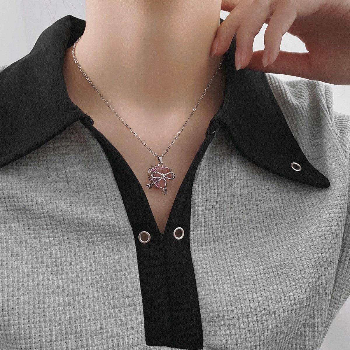 Bow Cupid Crystal Choker NecklaceEnchanted Bow Cupid Crystal Choker Necklace