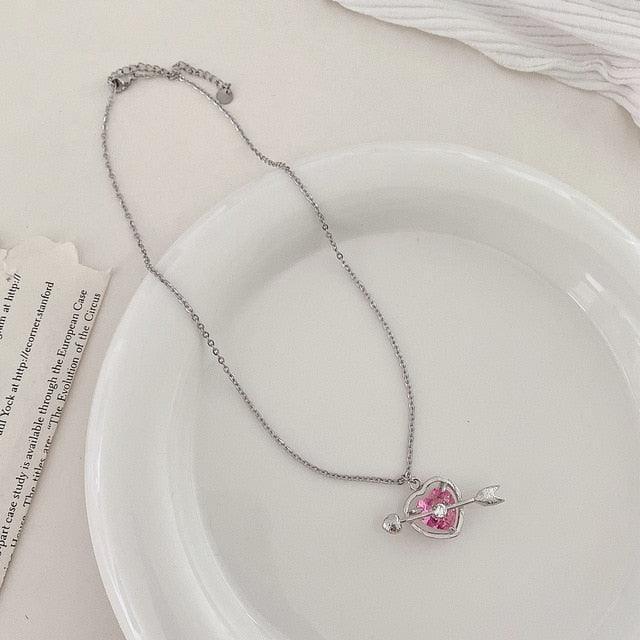 Bow Cupid Crystal Choker NecklaceEnchanted Bow Cupid Crystal Choker Necklace