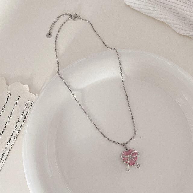 Bow Cupid Crystal Choker NecklaceEnchanted Bow Cupid Crystal Choker Necklace