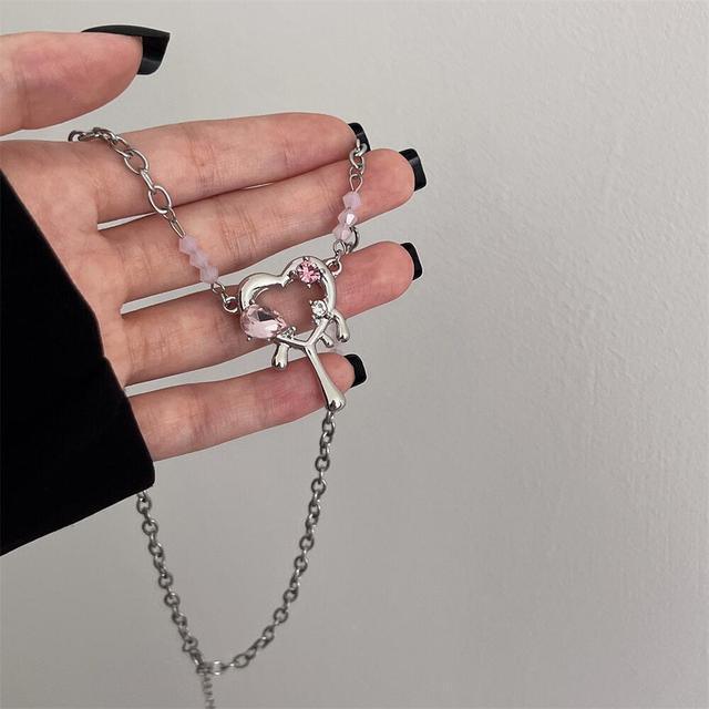 Bow Cupid Crystal Choker NecklaceEnchanted Bow Cupid Crystal Choker Necklace