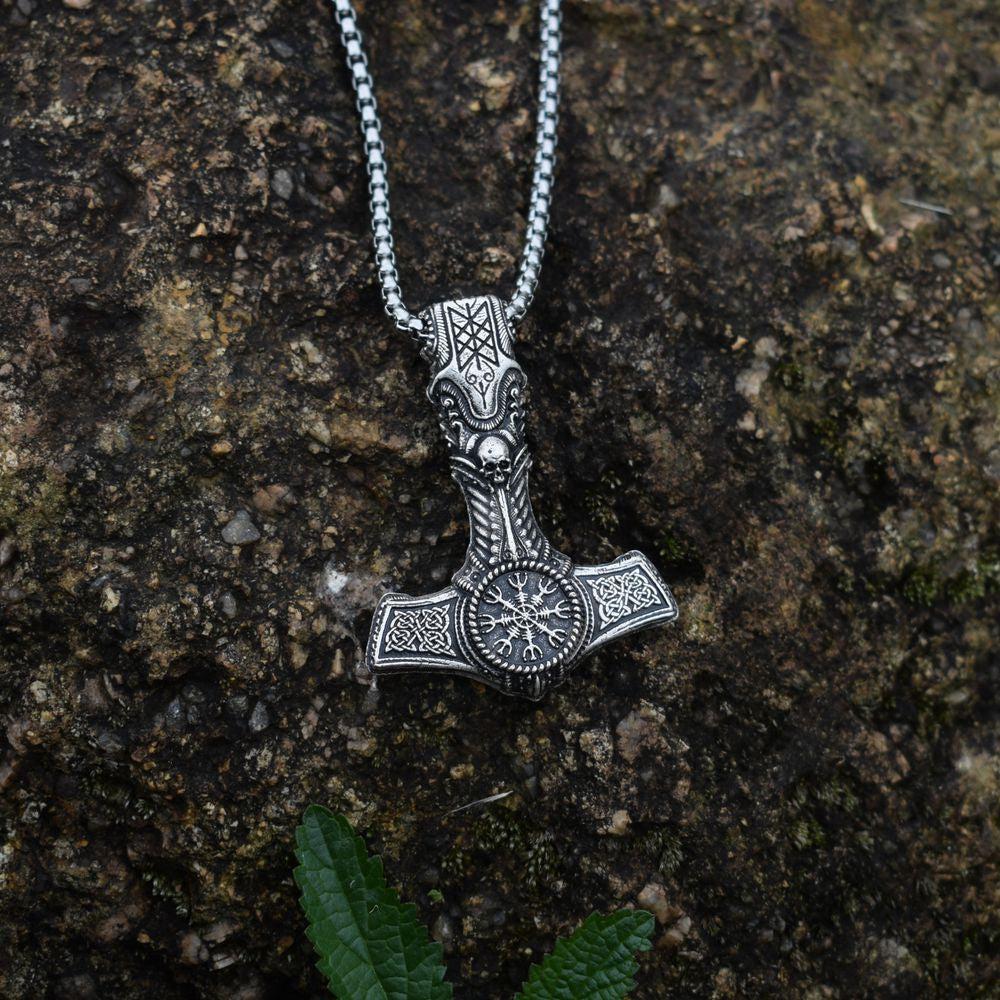 Ragnarok Thor's Hammer Viking Pendant Necklace
