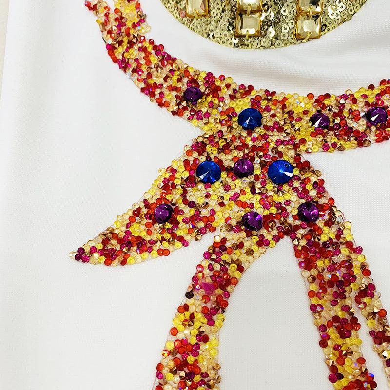 Starry Night Heavy Industry Beaded Strap Dress