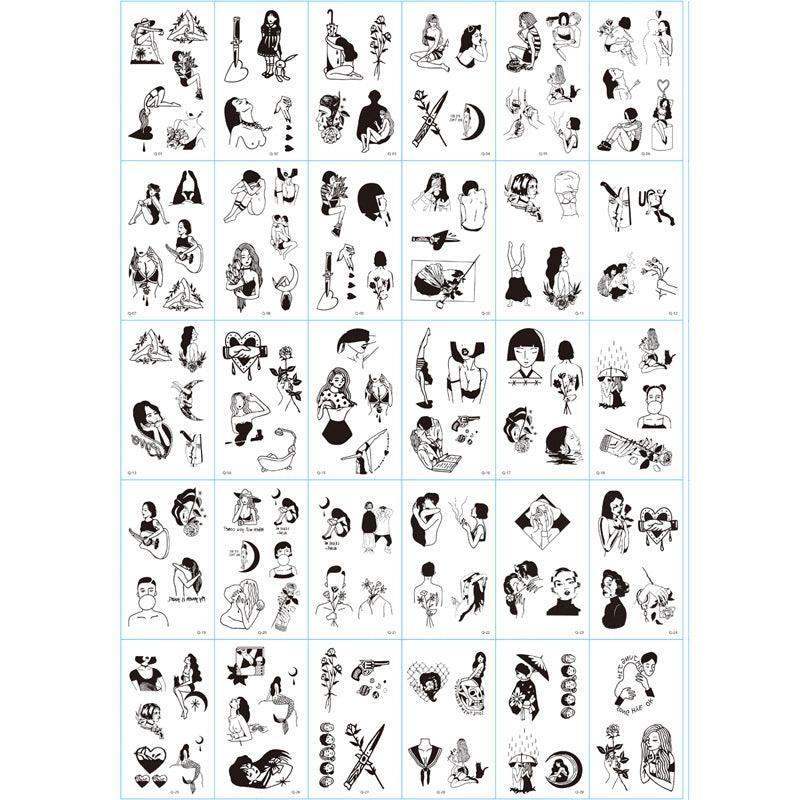 Simulation Dark Wind Pattern Tattoo Decals
