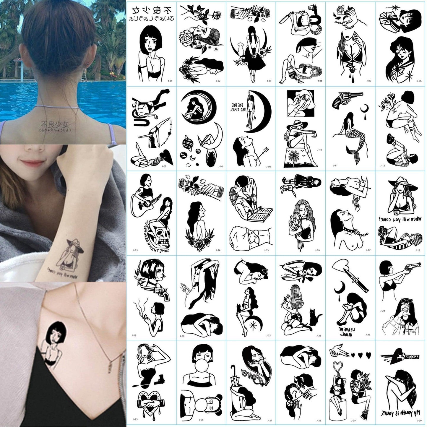 Simulation Dark Wind Pattern Tattoo Decals