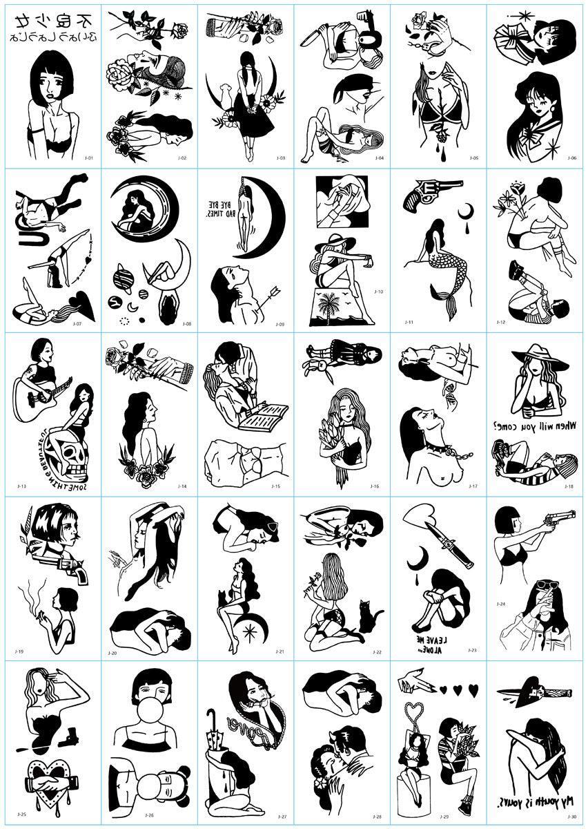 Simulation Dark Wind Pattern Tattoo Decals