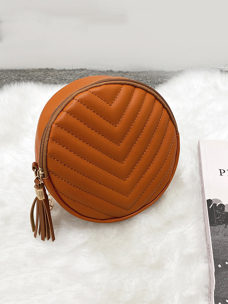 Tassel Round Shape Crossbody Bag