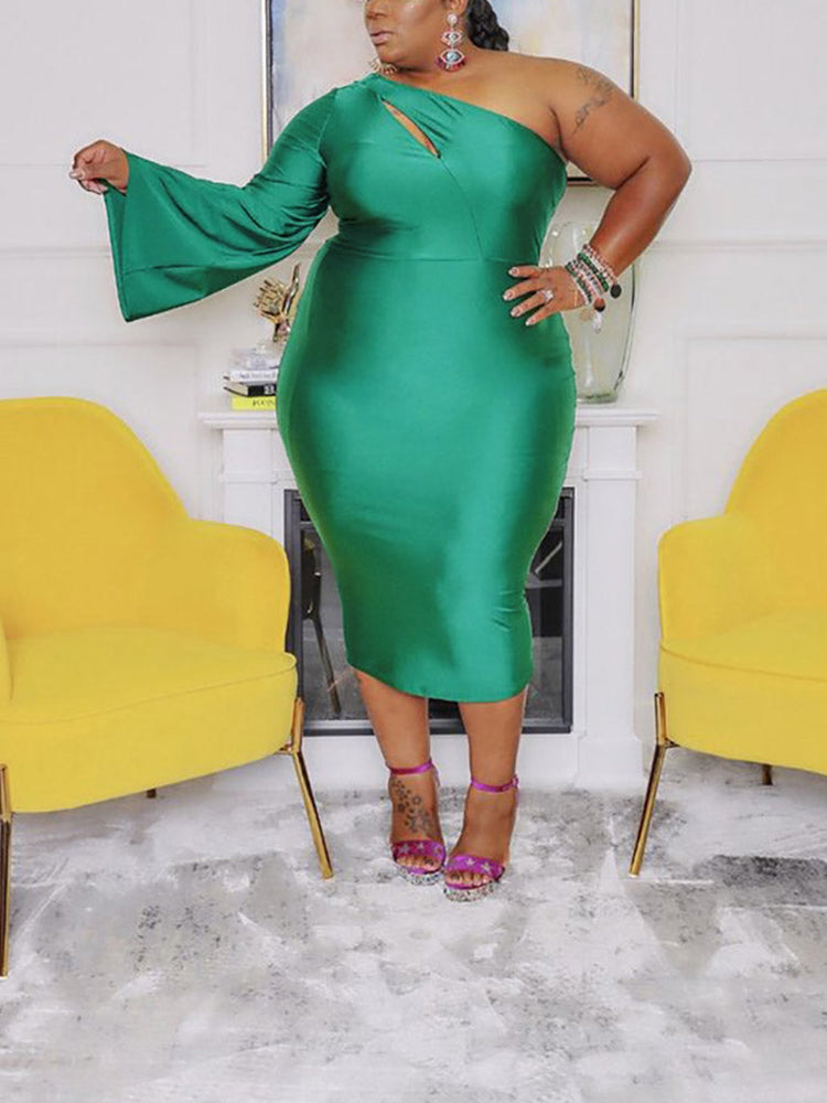 One Shoulder A Line Dress