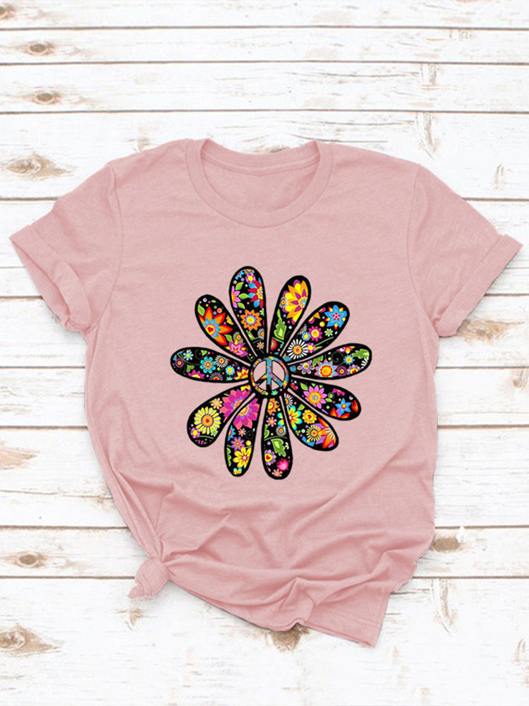 Peace Flower Casual Tee