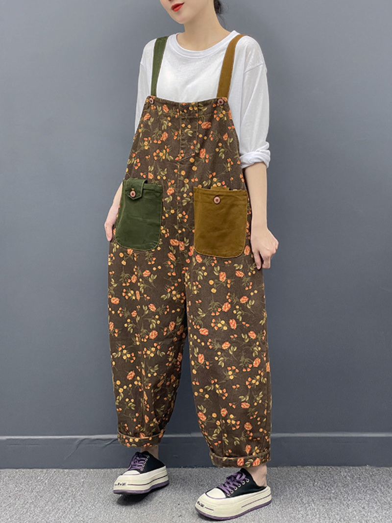 Women's Various Styles Printed Large Size Dungarees