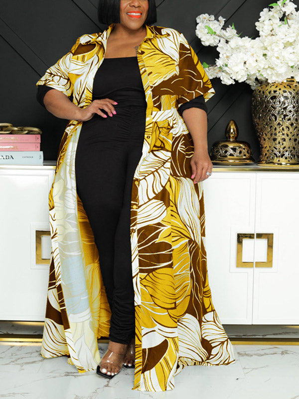 Printed V Neck Maxi Dress