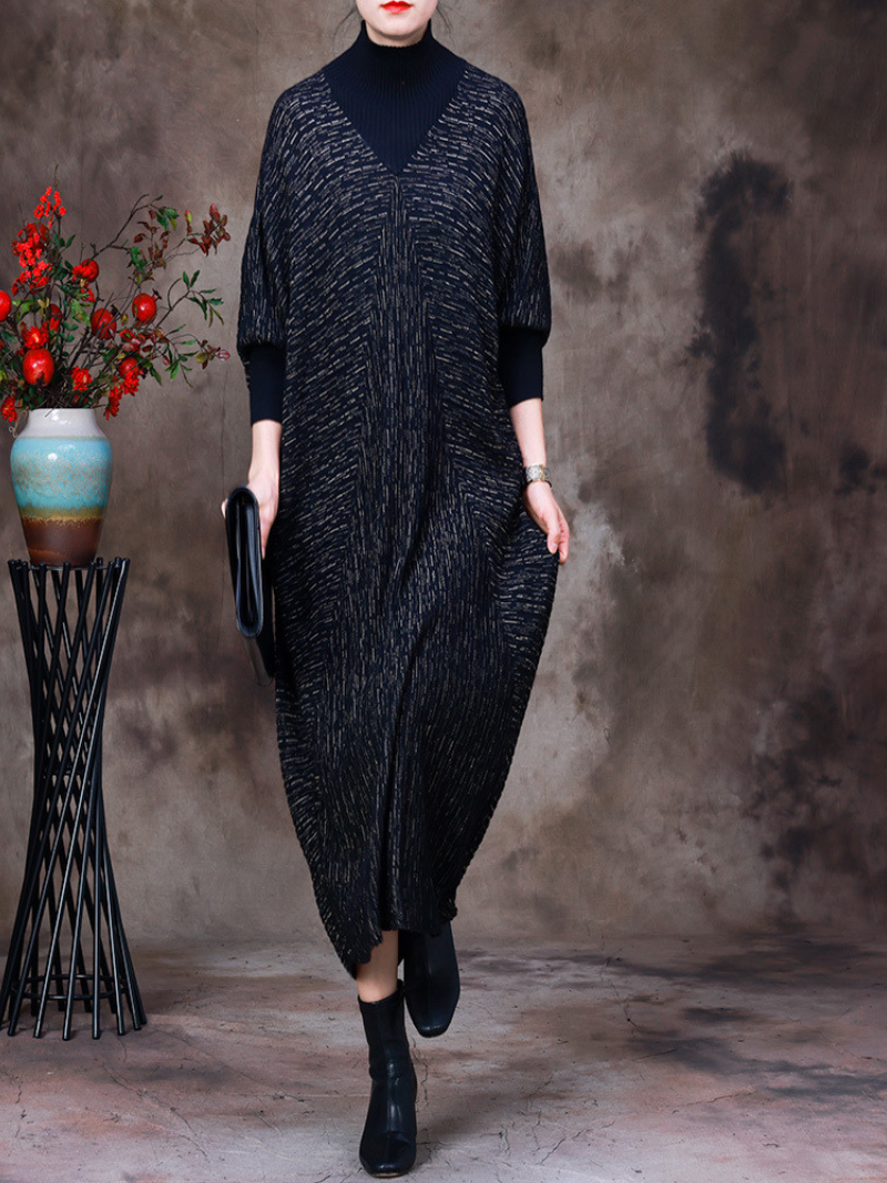 Women's Vintage Dreams Bat Sleeve Knitted Maxi Dress