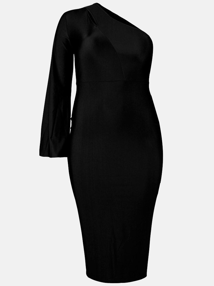 One Shoulder A Line Dress