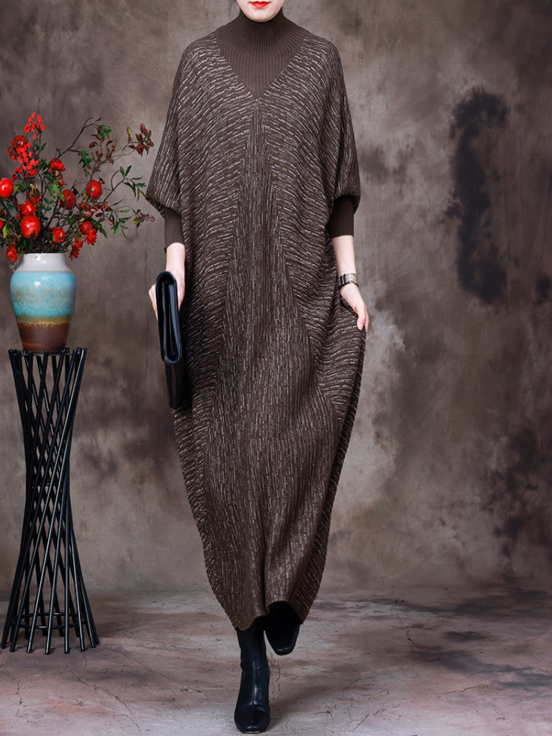 Women's Vintage Dreams Bat Sleeve Knitted Maxi Dress