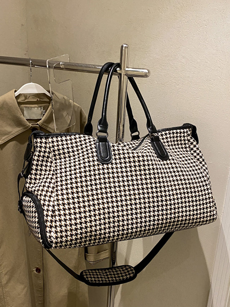 Houndstooth Pattern Duffel Bag