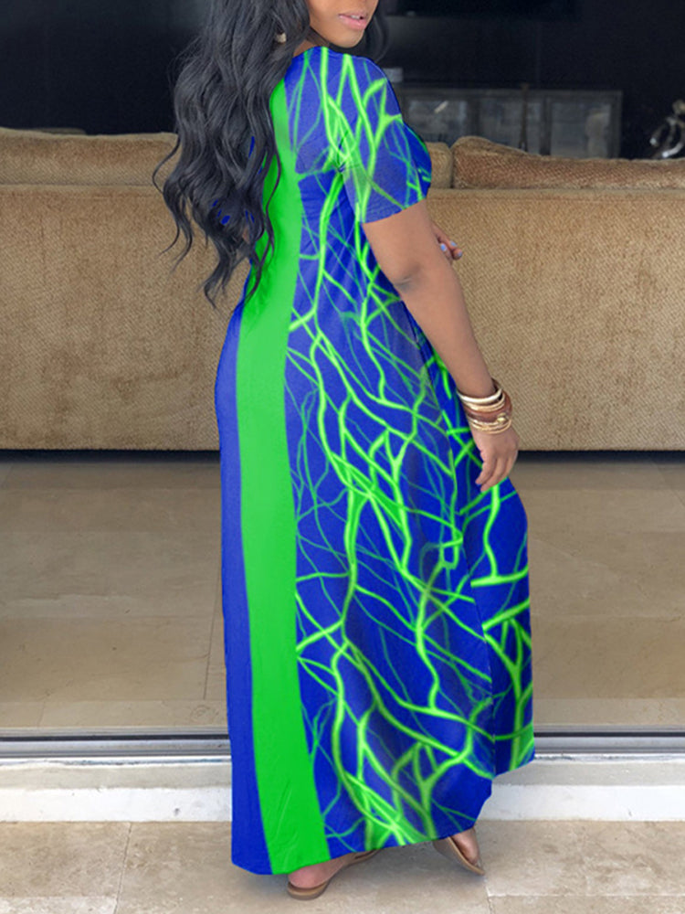 Colorful Loose Printed Maxi Dress