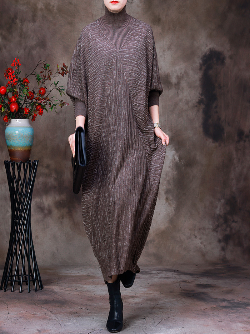 Women's Vintage Dreams Bat Sleeve Knitted Maxi Dress