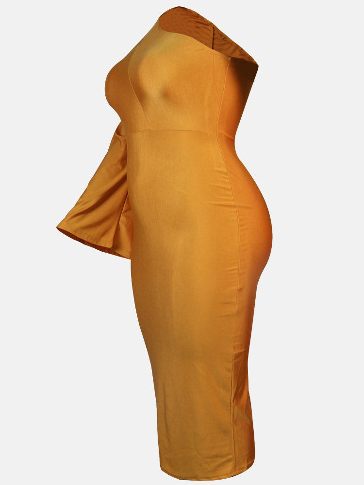 One Shoulder A Line Dress