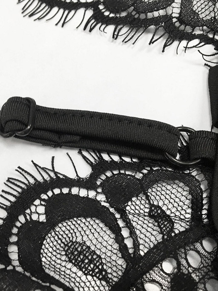 Lace Spaghetti Strap Irregular Dress