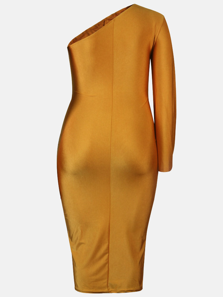 One Shoulder A Line Dress