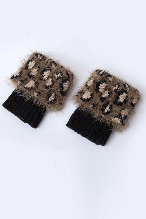 Silky Leopard Print Boot Cuffs