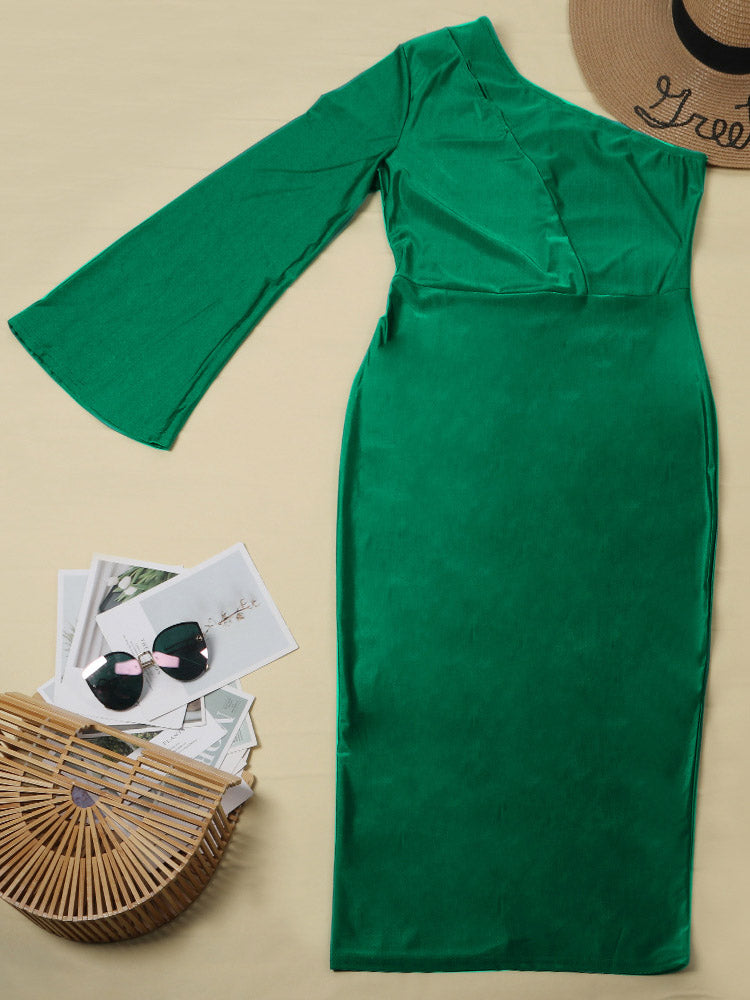 One Shoulder A Line Dress