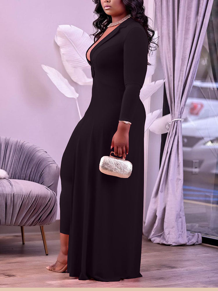 Hollow Out Deep V-Neck Jumpsuit