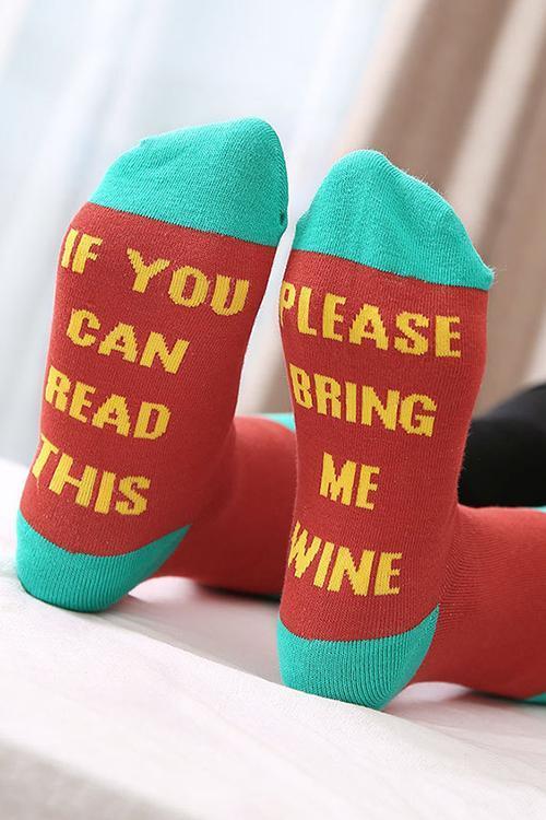 Please Bring Me Wine Sock
