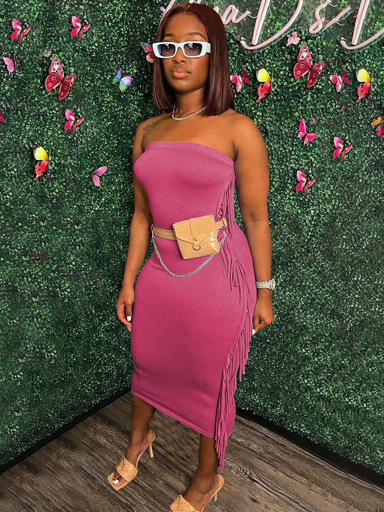 Tassels Bodycon Midi Dress