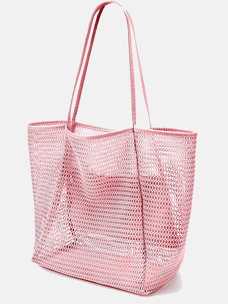 Hollow Out Straw Large Capacity Bag