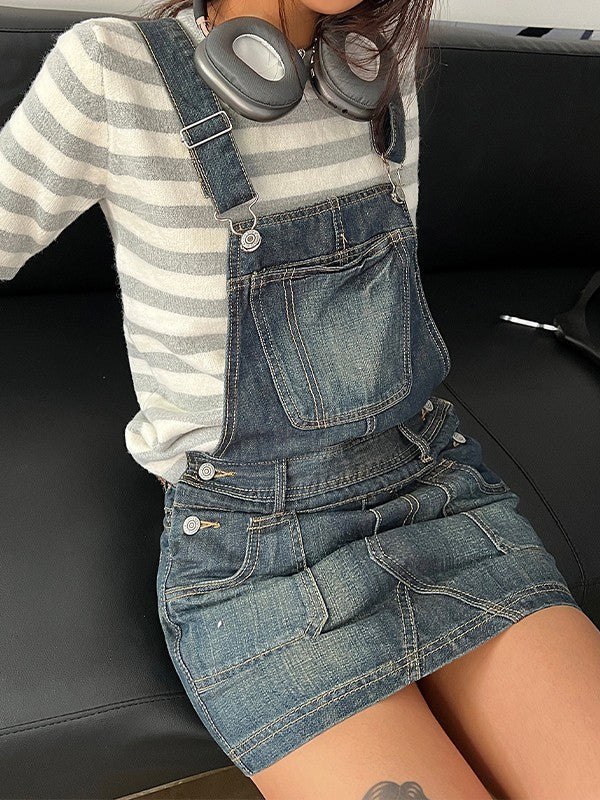 Vintage Denim Overall Dress