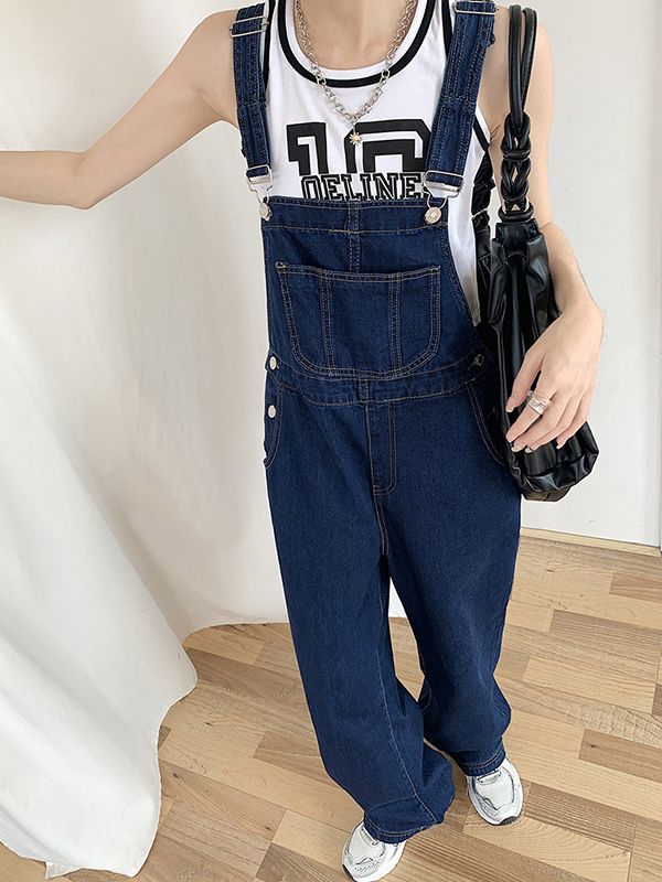 Vintage Wash Pocket Denim Overall