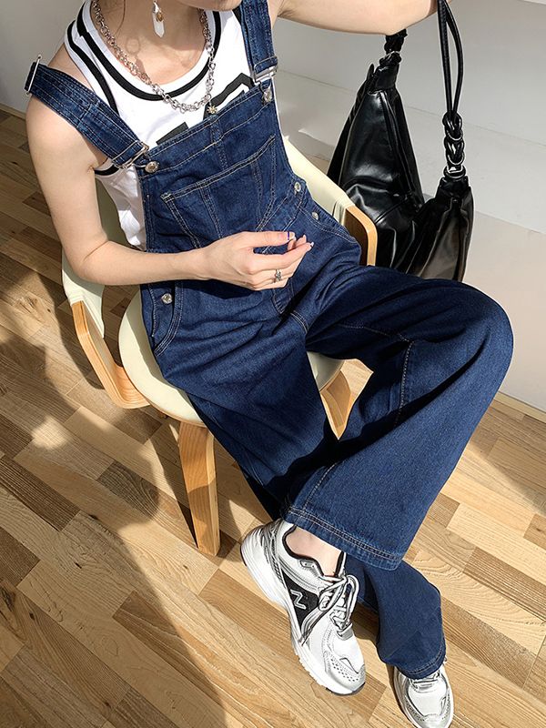 Vintage Wash Pocket Denim Overall