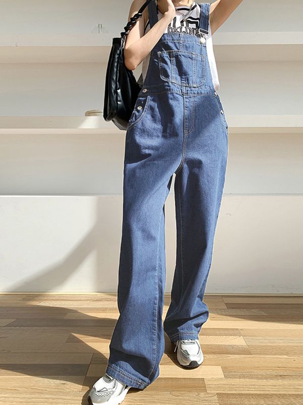 Vintage Wash Pocket Denim Overall