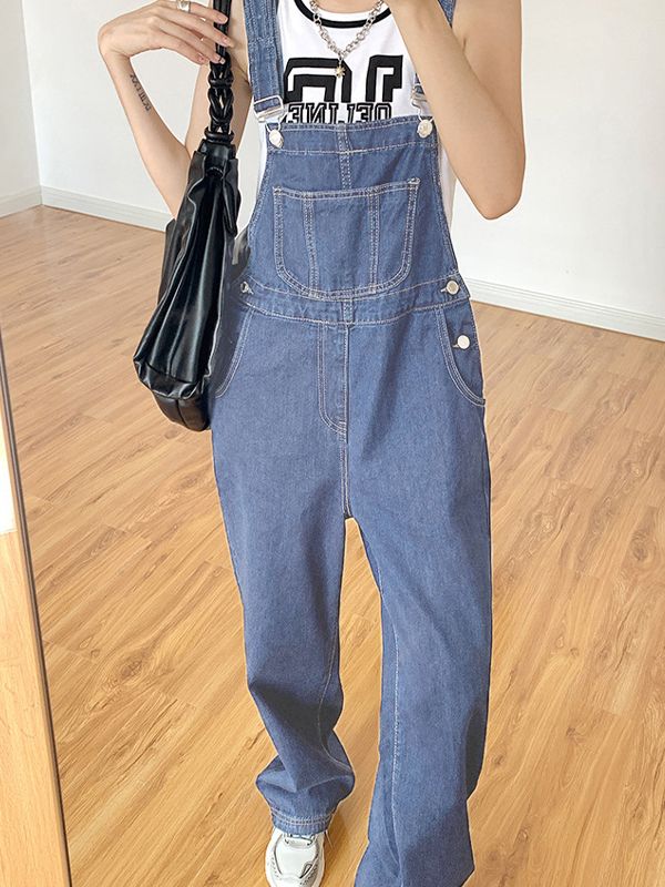 Vintage Wash Pocket Denim Overall
