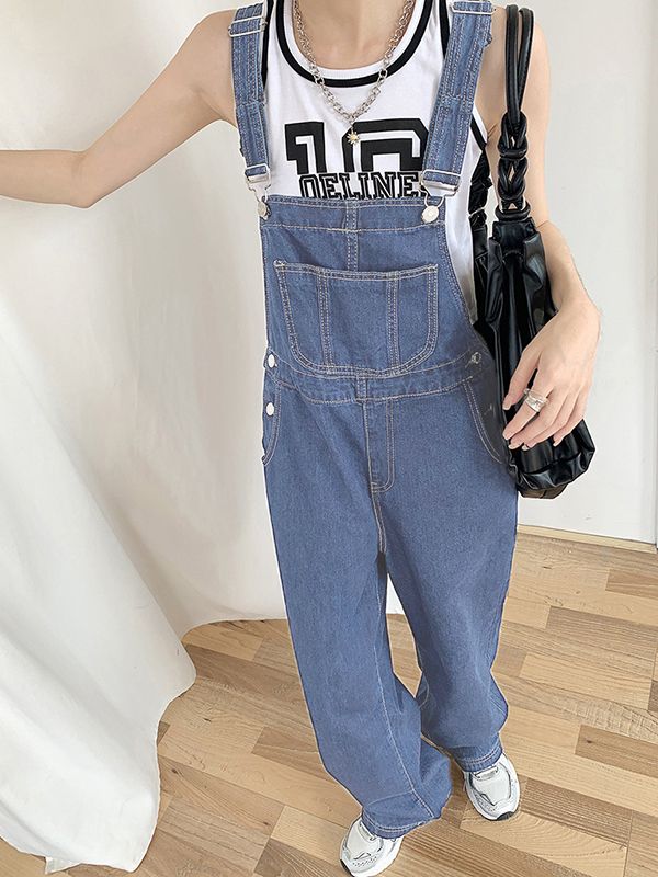 Vintage Wash Pocket Denim Overall