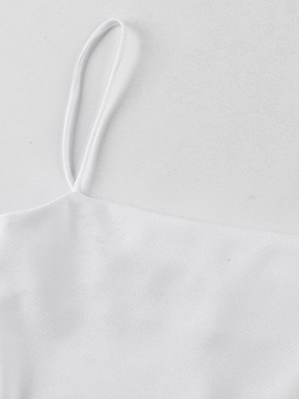 White Slip Bodycon Sports Romper