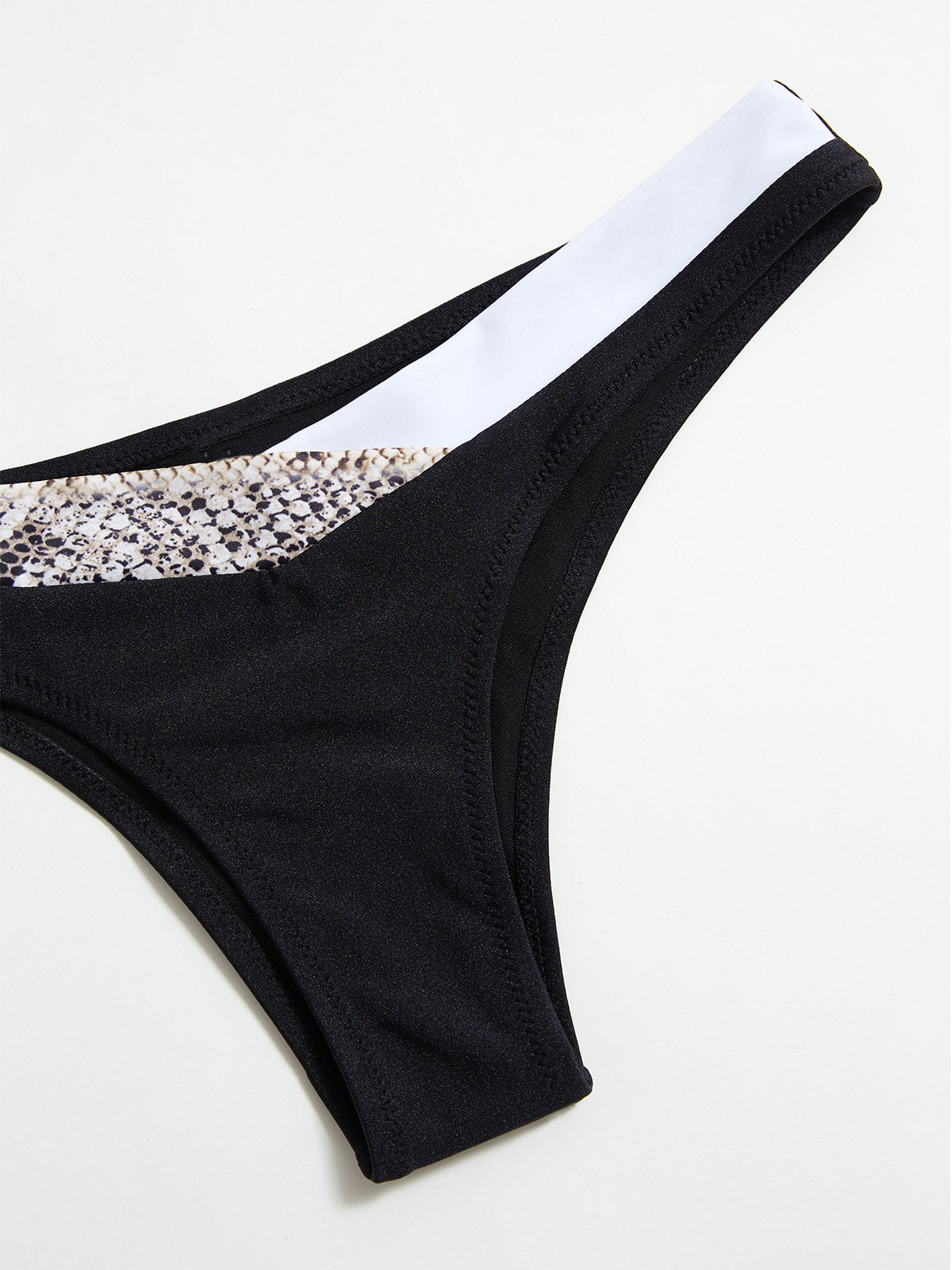 Printed Split Swimwear Snakeskin Stitching Swimsuit Bikini
