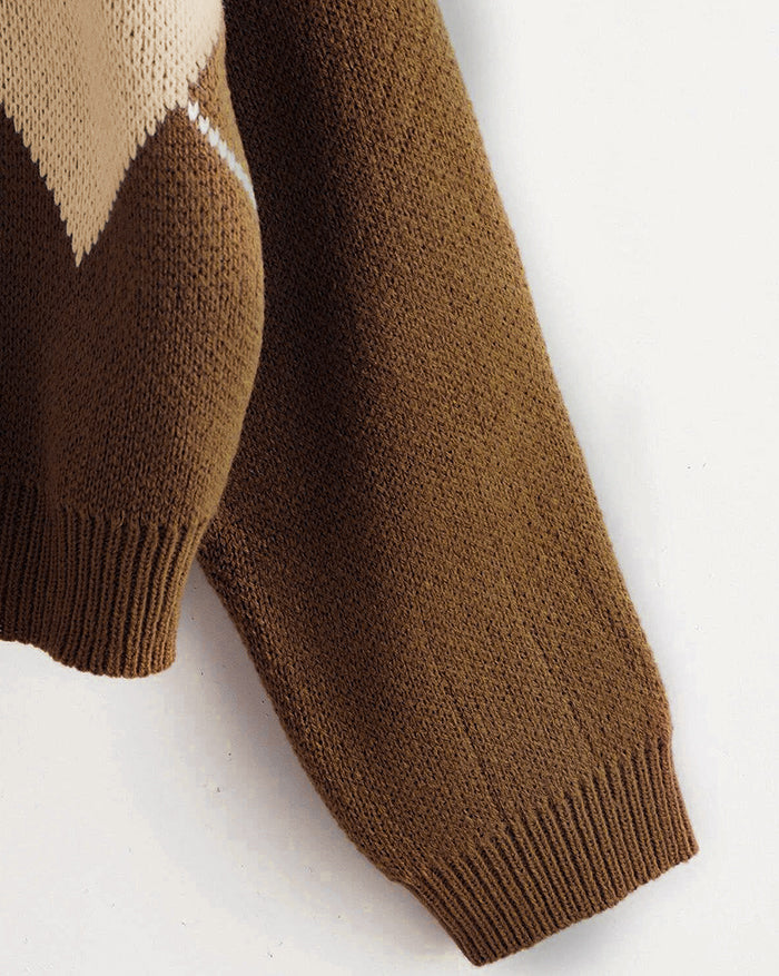 Vintage Argyle Pullover Sweater