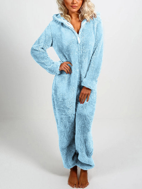 Cozy Teddy Fleece Hooded Ear Loungewear