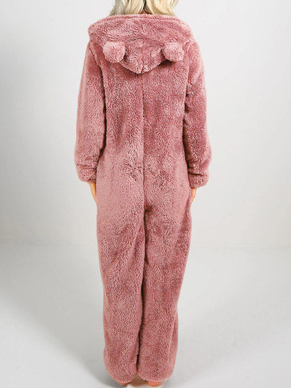 Cozy Teddy Fleece Hooded Ear Loungewear