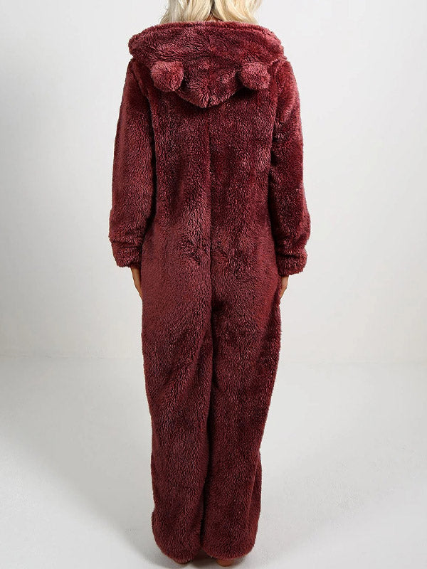 Cozy Teddy Fleece Hooded Ear Loungewear