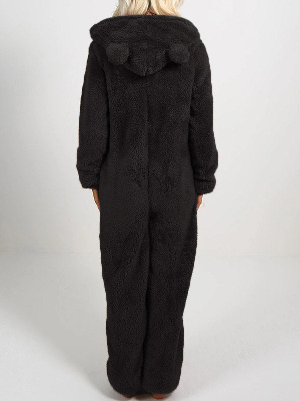 Cozy Teddy Fleece Hooded Ear Loungewear