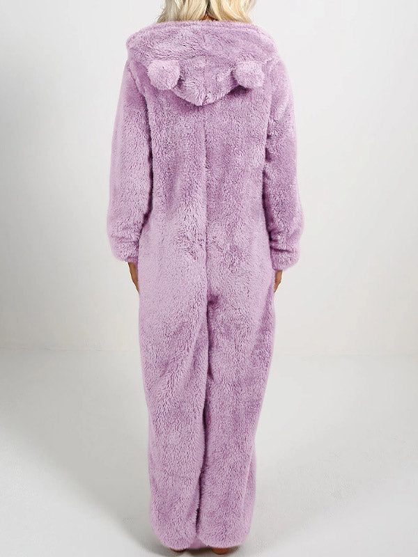 Cozy Teddy Fleece Hooded Ear Loungewear