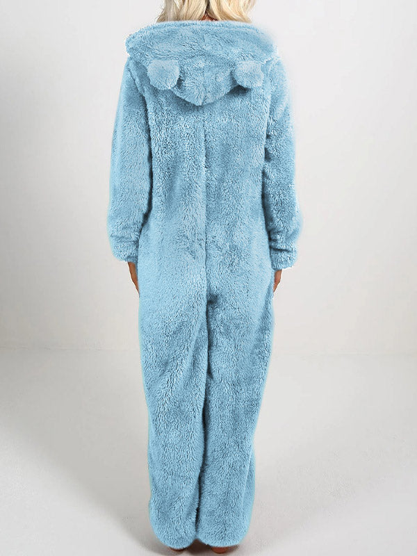 Cozy Teddy Fleece Hooded Ear Loungewear