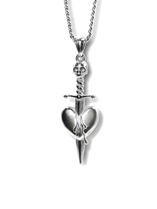 Skeleton Sword Pendant Necklace