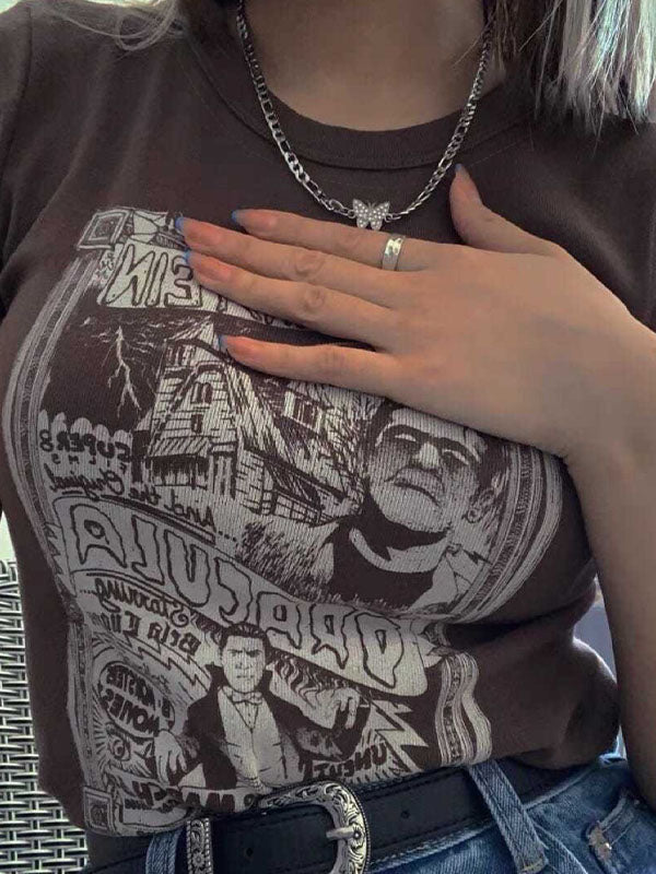 Vintage Comic Graphic Short Sleeve Tee
