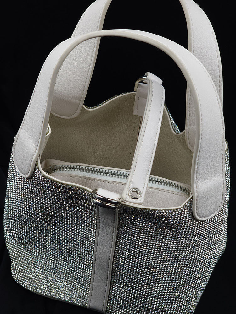 Rhinestone Plaid Tote Bag
