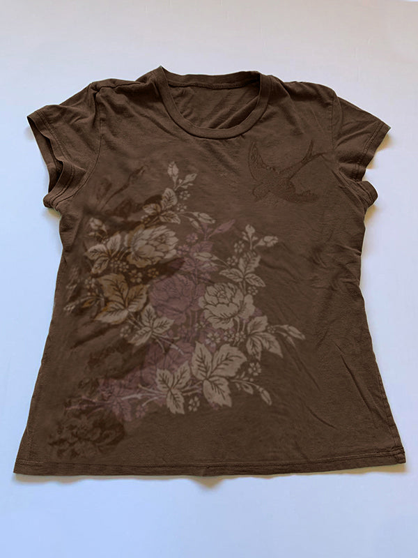 Vintage Hand Printed Floral Tee