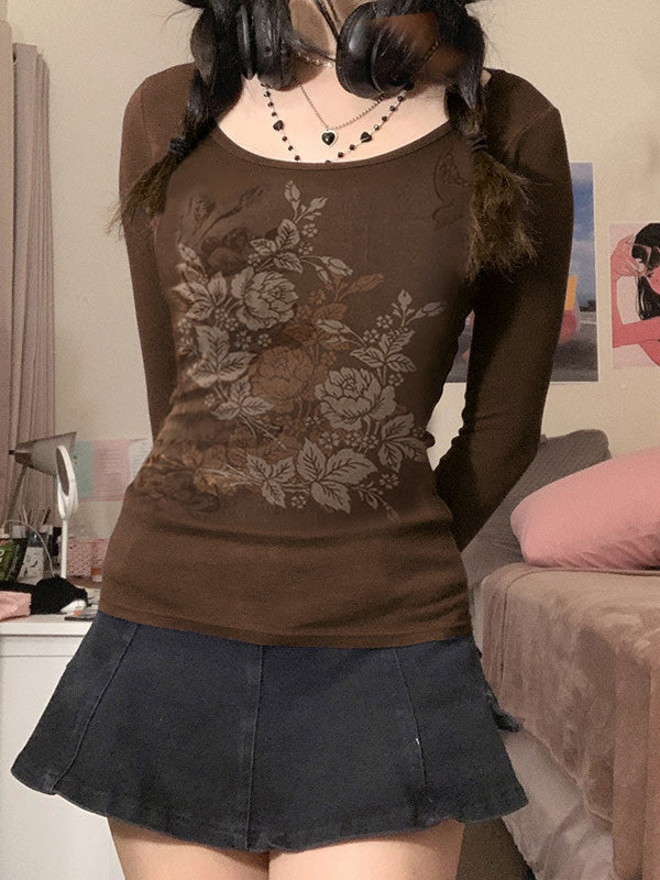 Vintage Hand Printed Floral Tee